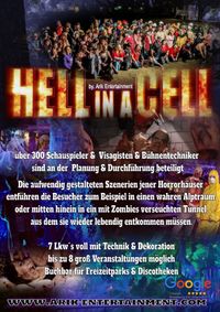Hüpfburgverleih Ostfriesland | Horror Event, Flyer, Hell in a Cell, Schauspieler, Erschrecken, Halloween | Niedersachsen & Bremen