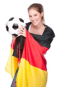 Hüpfburgverleih Ostfriesland | Deutschland, Fußball, Frau, Ball, Flagge | Niedersachsen & Bremen